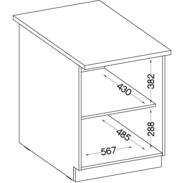 Lågt skåp med 2 gångjärnsdörrar - Sonoma ekfinish - B 60 x D 51,6 x H 85 cm - LASSEN Sonoma ekdekor