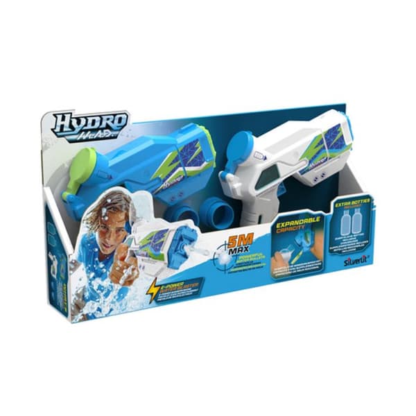 Elektronisk vattenpistol - SILVERLIT - HYDROMAD MINI BLASTER PACK 2 - Från 8 år Blå vit