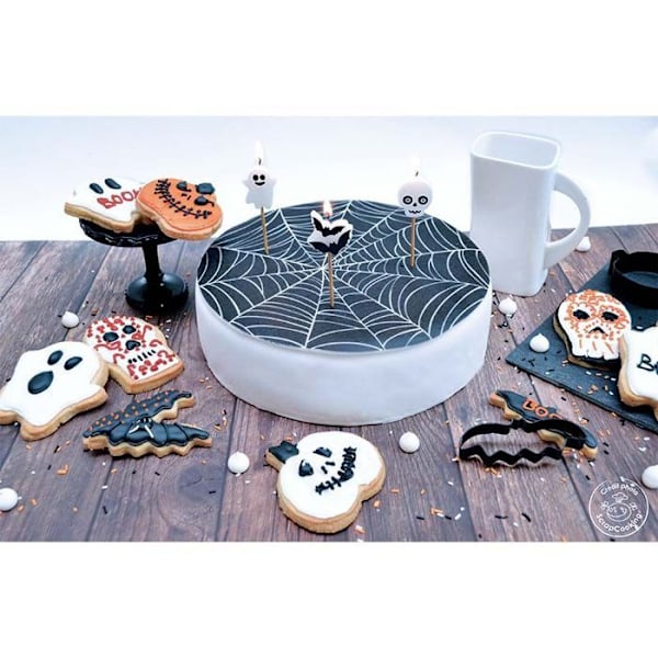 4 Halloween kakformar Vit