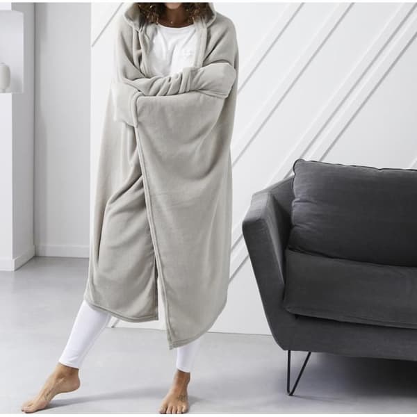 Plaider - PROMO LINGE - Fleece - Polyester - 165x115cm - dune sanddyn