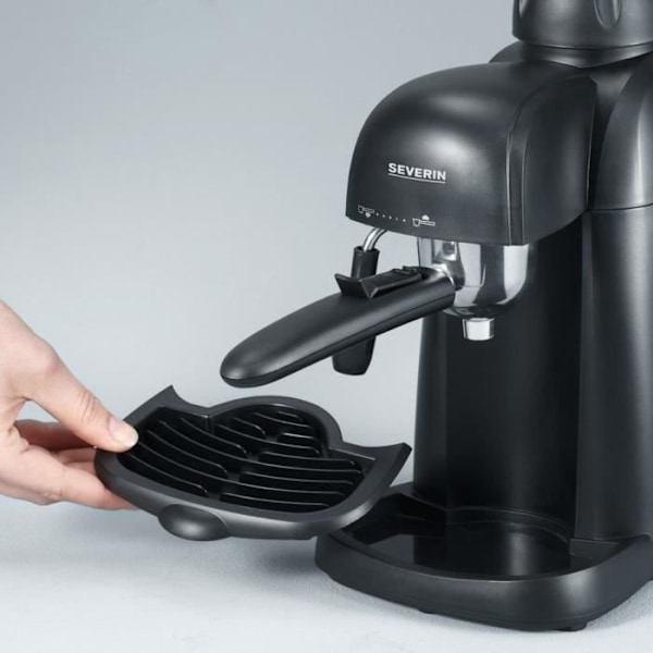 SEVERIN KA5978 Espressobryggare, Ånga för mjölkskum, liten espressomaskin, 4 koppar kaffemaskin, 3,5 bars pump, svart Svart