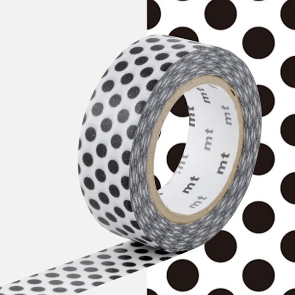 Prikket malertape - Sort - 1,5 cm x 7 m Svart
