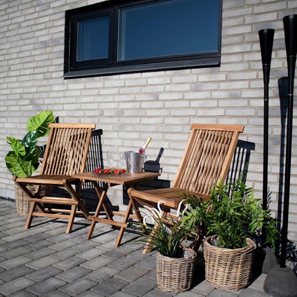 2 trädgårdstolar i teak TOLEDO kastanj