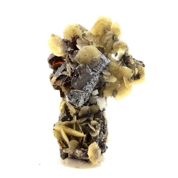 Sten og mineraler. Sphalerit (Blende) + Siderite. 24,5 ct. La Mure, Isère, Frankrig..