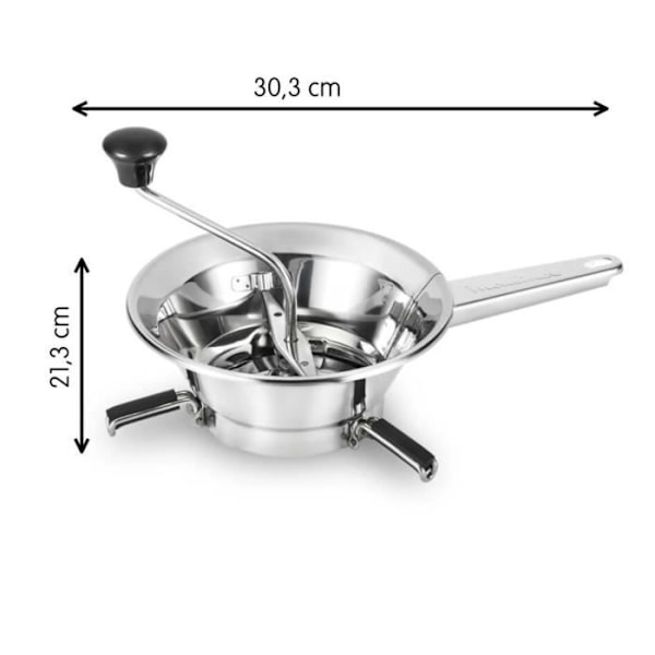 MOULINEX Classic Vihannesmylly, Ruostumaton teräs, Kulhot halkaisijaltaan 24 cm asti, Konepesunkestävä, Valmistettu Ranskassa A40106 Rostfritt stål