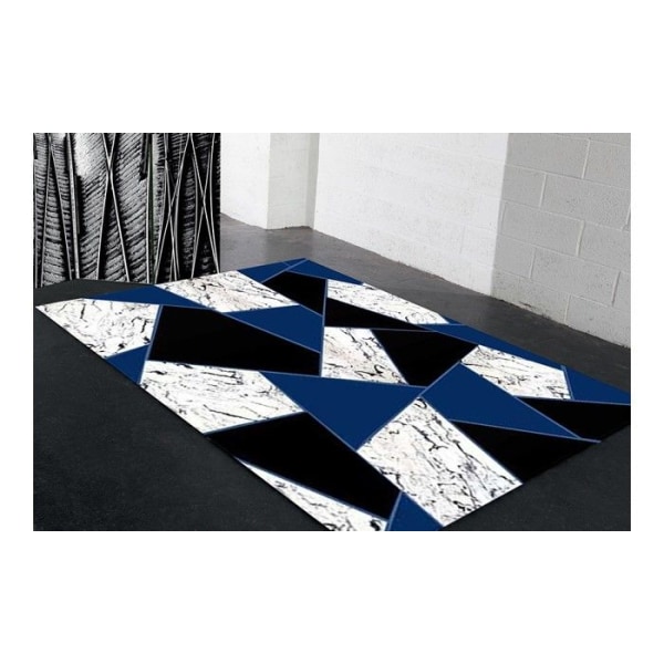 Tæppe - KOLLEKTION DOT - DJAM - Sort/Blå - 120x180 cm - 6mm tykkelse - 720g/m²
