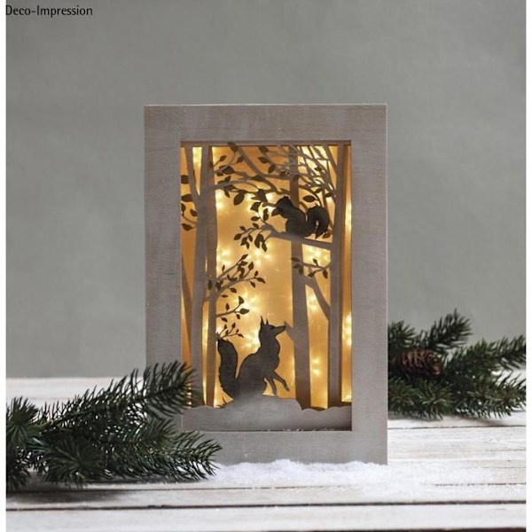 DIY 3D træramme juleskov 20 x 30 x 6,6 cm Beige
