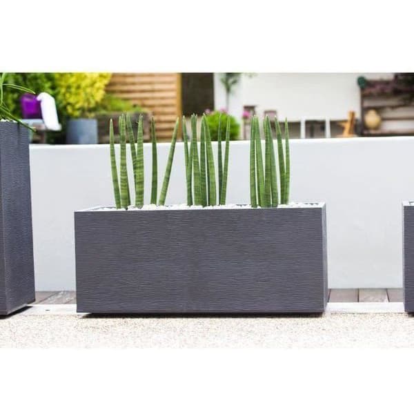 Jardinière - EDA - Graphit - 98 L - 99,5 x 39 x H. 43 cm -Grå Anthracite Kolgrå