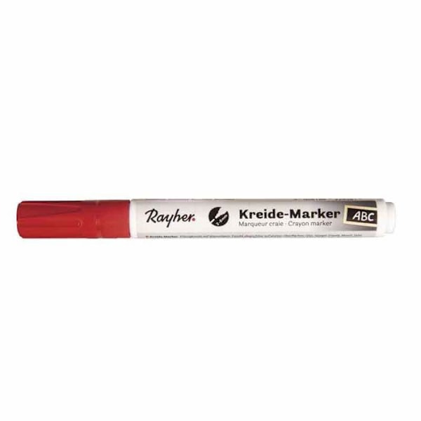 Kritmarker - Rayher - Röd - Biseparerad spets - Linjer 2-6 mm - Släta ytor Röd