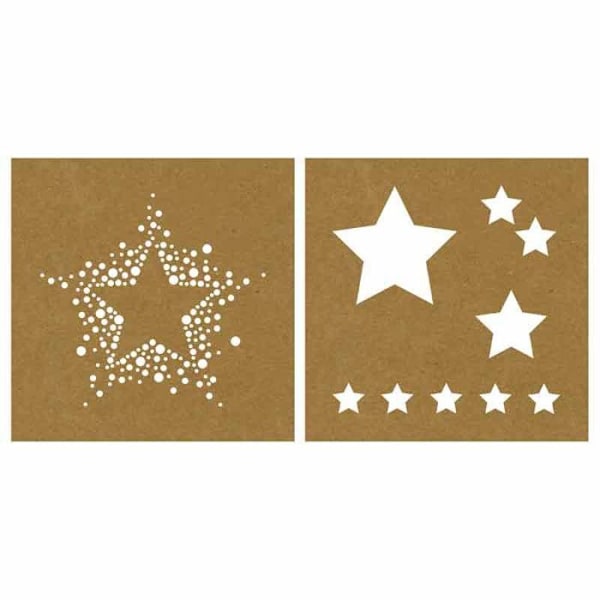 Papirskabelon 20,3 x 20,3 cm - stjerner Transparent