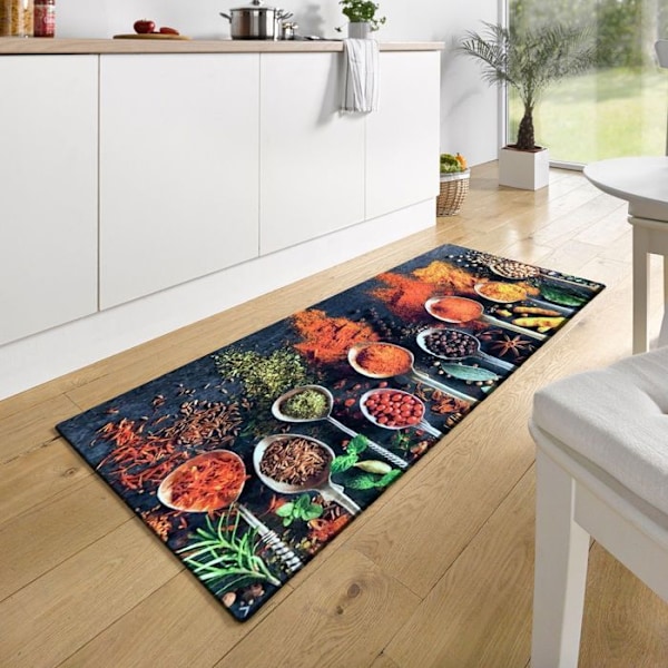 Köksmatta - MANI TEXTILE - SPICE - Svart - Rektangulär - Andra mönster - Inomhus - 50x120cm - Tvättbar