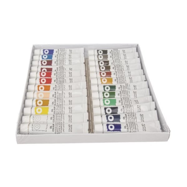Kunstnerkit oliemaling, 24 farver x 12 ml, kit