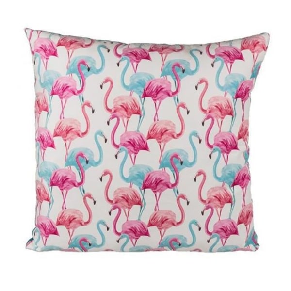 Rosa flamingokudde Storlek: 37x37 cm 100% polyester Tryckt mönster Avtagbart fodral för tvätt