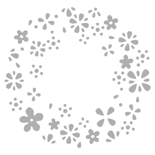 Skære- og prægematrice - Blomsterkrone ø 7,5 cm Grå