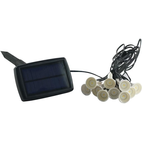 Solgarland för att plantera 10 vita lysdioder - GALIX - 5m - 0,5W - 100 Lumen - 8 timmars belysning