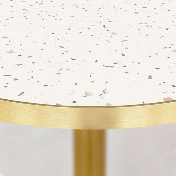 Rund högstång Ø 60 cm Rom bistroterrazzo Vit