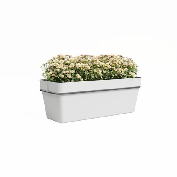 ARTEVASI plantering - Capri RE balkongkit 50cm vit - Med vattenreserv - Plast Vit