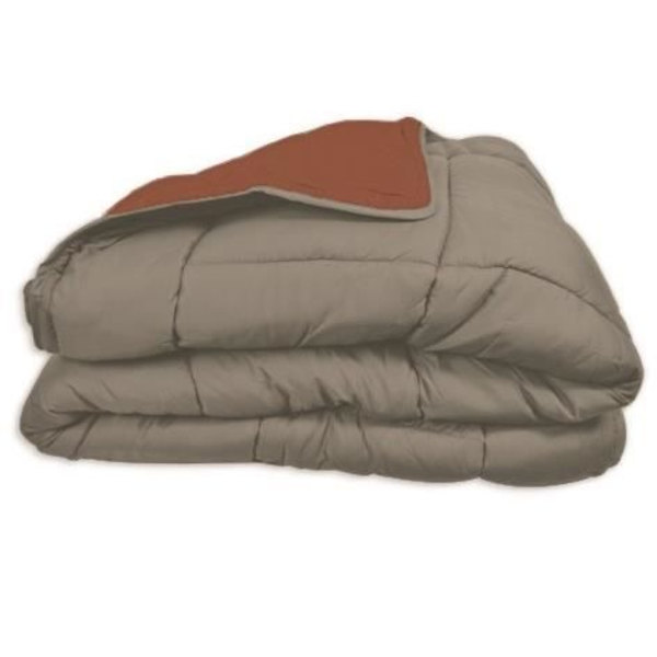 CALGARY Lämmin Mikrokuitupeitto 400g/m² Pebble & Ginger 220x240cm Pebble Grey och Ginger Brown