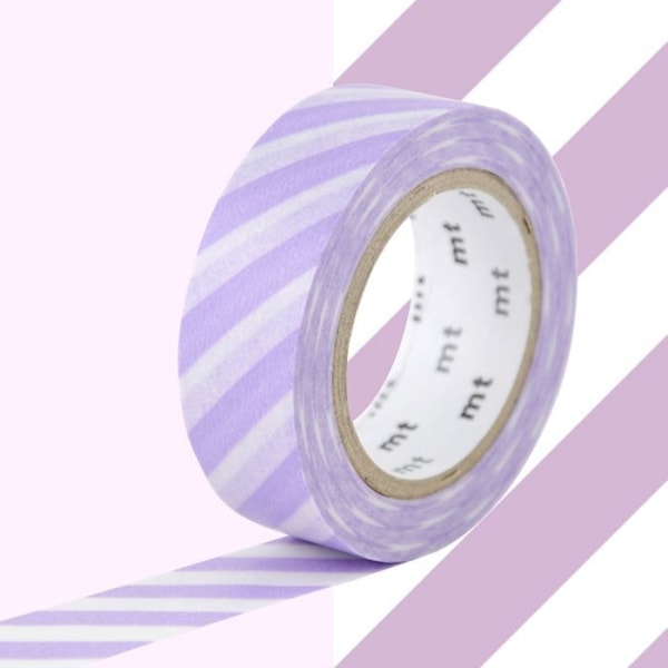 Randig maskeringstejp - Lila - 1,5 cm x 7 m Lila