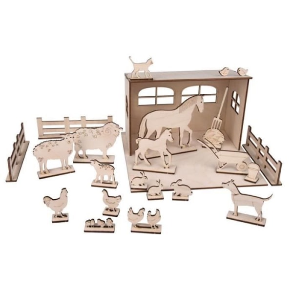 3D Decor Kit FSC Wooden Farm - RAHYER - Trägård att montera - 45 delar - Barn - Blandat