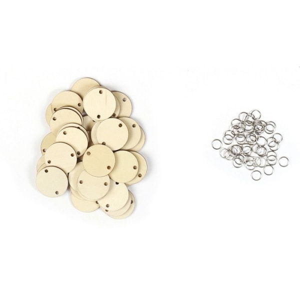 Träcirklar - Ej specificerat - 30 stycken - Diameter 3 cm - Anpassningsbara - Födelsedagskalender Beige