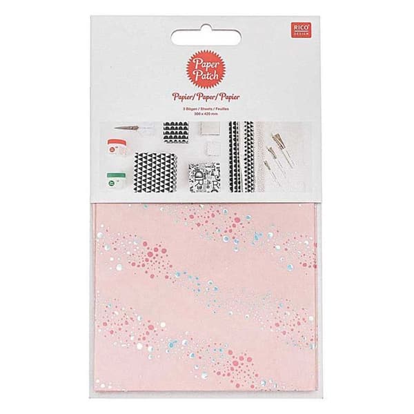 Pink bobler patchpapir 30 x 42 cm Ros