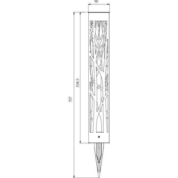 Dekoration GALIX G4465 solfyr - 20 lumen - För att skruva eller plantera - H70cm - Varmvit Vit varmt