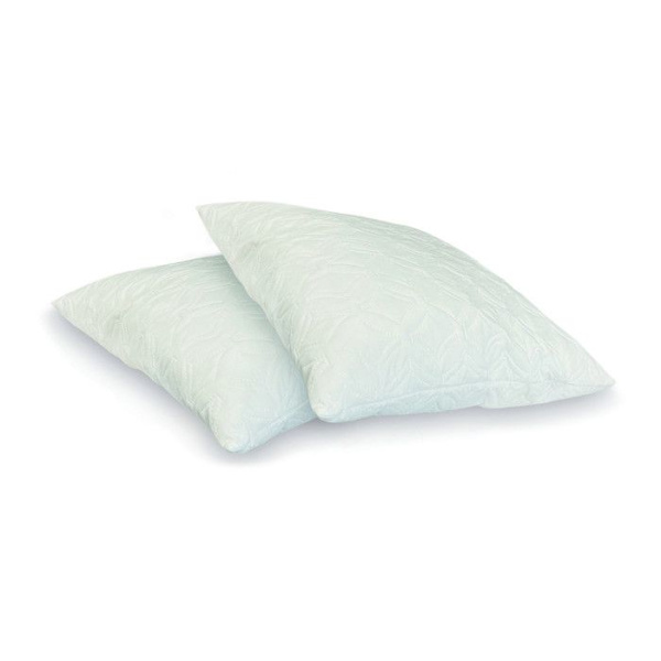 Sæt med 2 faste puder 60x60 cm med Memory Flake, anti-mide og anti-allergen firkantet pude PROMOLINGE Vit