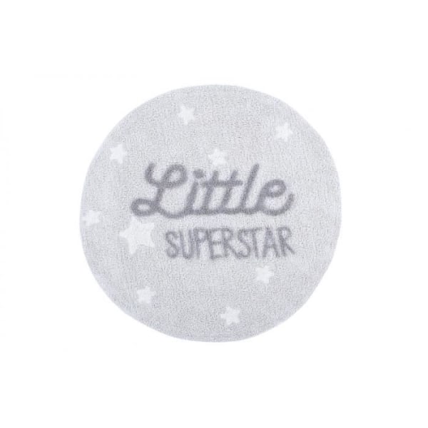 Little Superstar Lorena Canals grå maskintvättbar rund matta för barn - Ø 120cm - Grå
