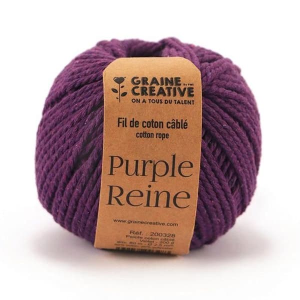 Bomuld til makramé ø 2,5 mm x 80 m - violet Violett