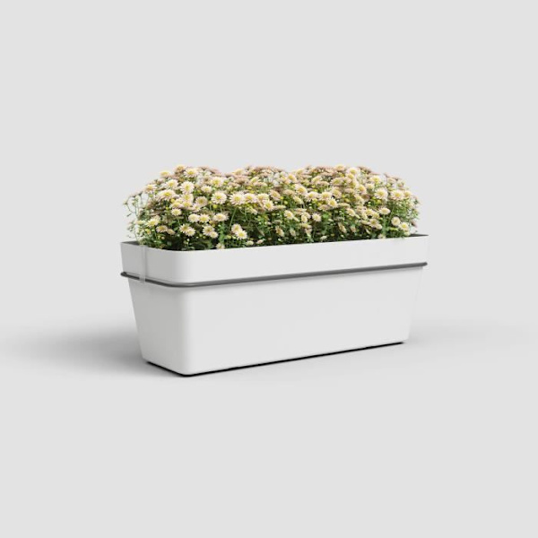 ARTEVASI plantering - Capri RE balkongkit 50cm vit - Med vattenreserv - Plast Vit