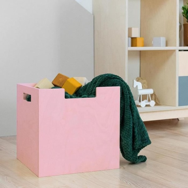 Opbevaringsboks - Benlemi - Model 2 - Massivt træ - Rosa - 33 x 33 x 37 cm Rosa