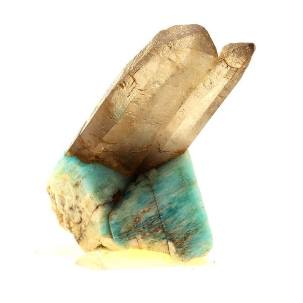 Kivet ja Mineraalit. Amazoniitti + Smoky Quartz. 671,5 senttiä. Konso, Etiopia. Blågrön