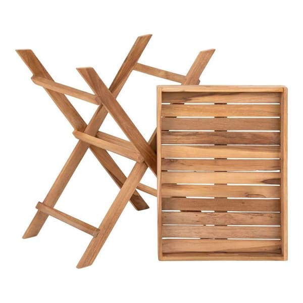 Foldable garden table RONDA with top brun