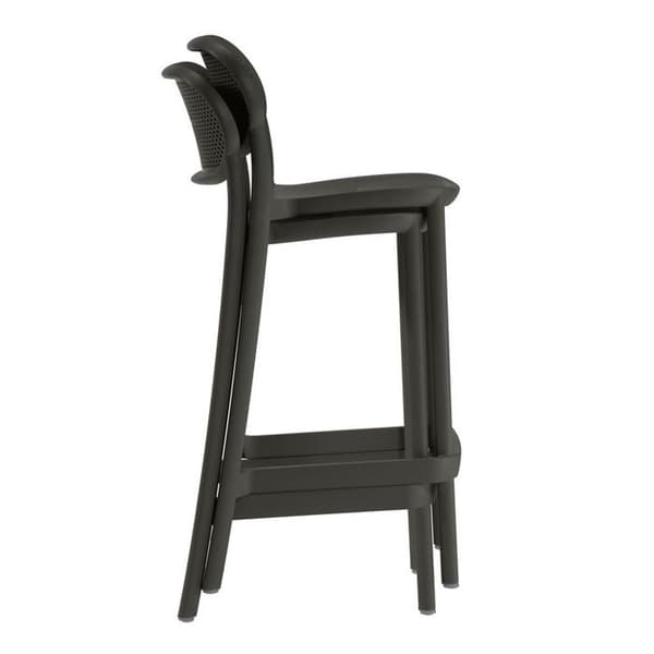 Taburetter - 4 designstole - Sort - Stablbare - Komfortable til køkken og terrasse Svart