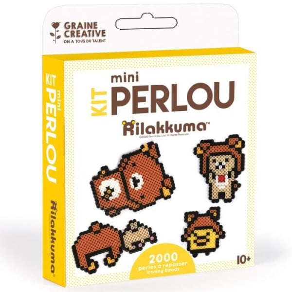 Mini Ironing Bead Kit - Rilakkuma - 4 kawaii perlou tecken - Brun/flerfärgad
