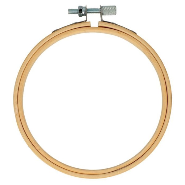 3 broderieringar i trä 10 cm Beige