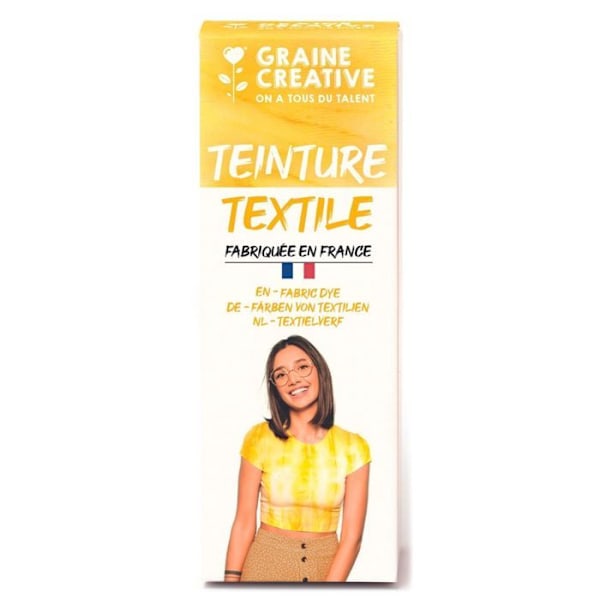 Tekstilmaling 100 ml tie and die effekt - gul Gul
