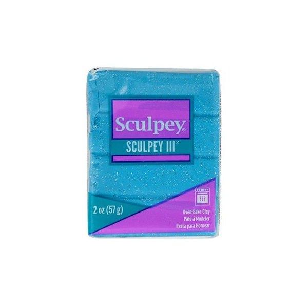 Sculpey polymer clay 57 g - glitrende blå Blå