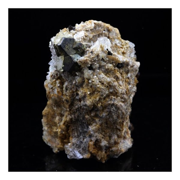 Sten og mineraler. Pyrit + Calcit + Dolomit. 73,0 ct. Lamalou-les-Bains, Hérault, Frankrig..