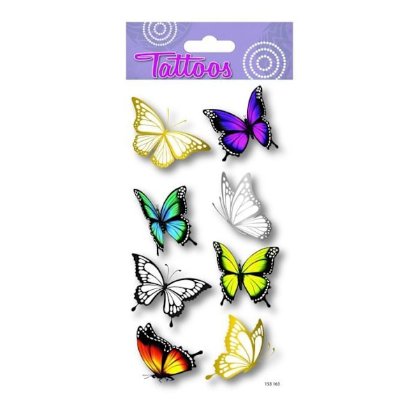 Väliaikaiset tatuoinnit - Perhoset - Kulta Flerfärgad