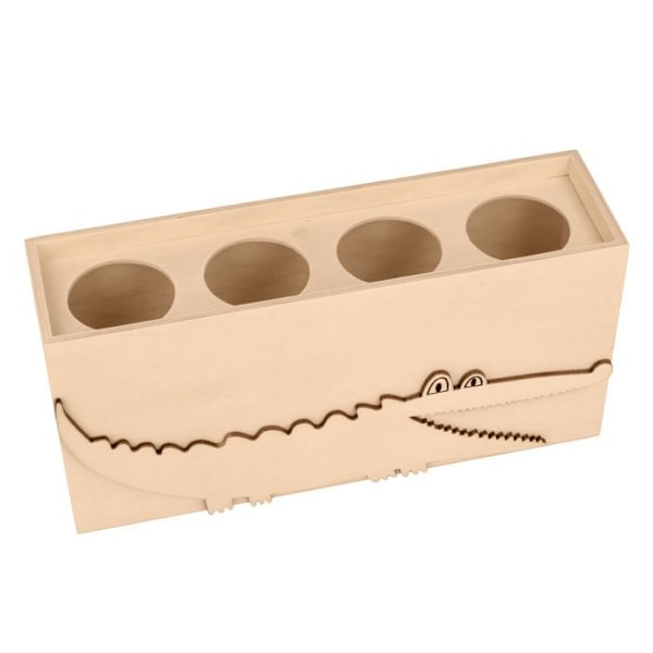 Puinen krokotiilikynäteline Beige