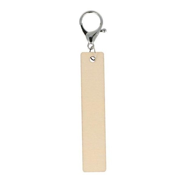 15 rektangulære nøgleringe i træ - 10 x 2 x 0,5 cm Beige