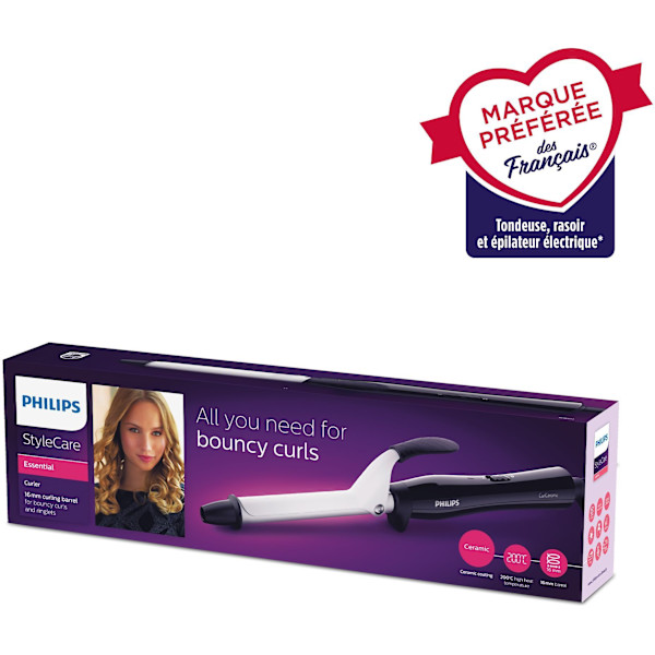 Boucleur - PHILIPS - BHB862/00 - CurCeramic Sort og hvid