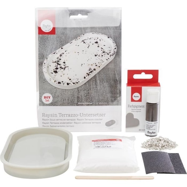 Kit för modellering - Rayher - Kreativt set Raysin underlägg Terrazzo - 7 delar Flerfärgad