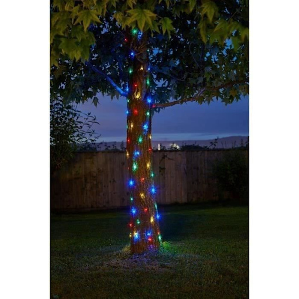 Flerfärgad utomhussolgarland 100 lysdioder - SMART GARDEN - 11,9m