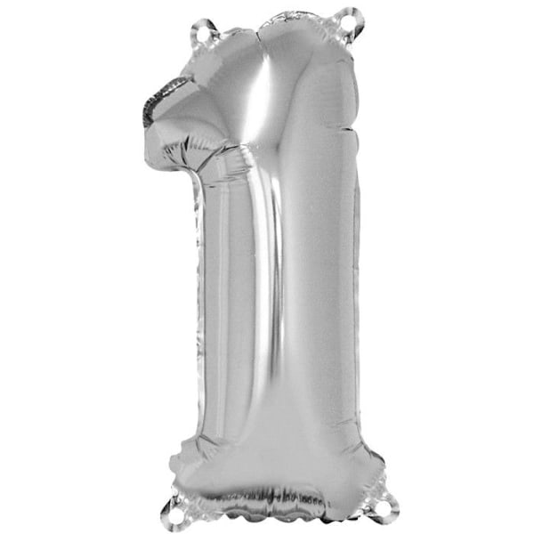 Aluminiumsballon Tal 1 Sølv 40cm
