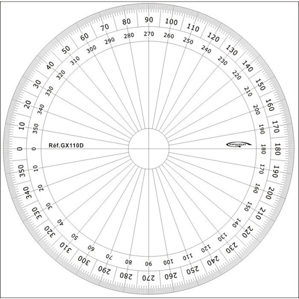 Rapportör helt cirkel grader Ø 10 cm {Färg}