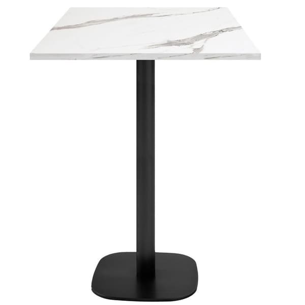 Ståbord 60 x 60 cm - Rund hvid marmor model Vit