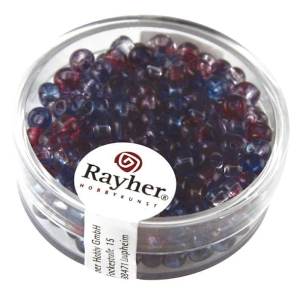 Rocailles - Rocailles - Ø 4 mm - Två Färger - Ultra Blå - Låda 17 g ultrablå, korall, 9 andra färger